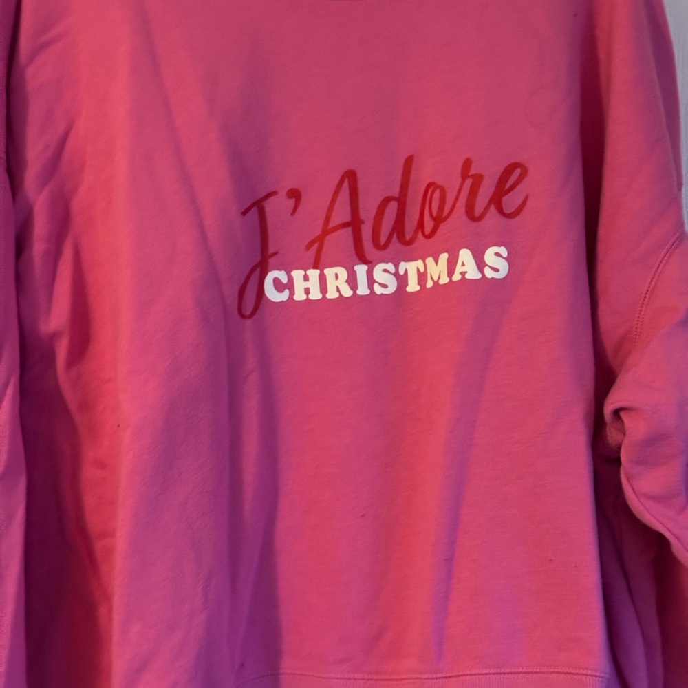 J’adore Christmas hot pink sweatshirt size 4X I Love Christmas